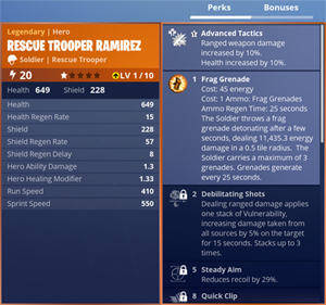 Fortnite Save the World hero abilities page 1.